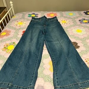 SPANX Blue Flare Wide Leg Jeans